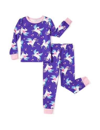 PATPAT Schlafanzug Mädchen 2-5 Jahre Bio-Baumwolle Pyjama Set Extra Weich Einhorn Design,lila,2 Jahre von PATPAT