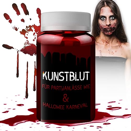 250ML Kunstblut Halloween Schminke Make up Karneval, Filmblut Karneval Vampirblut Faschingsschminke, Theaterschminke Fake Blood für Fasching Karneval Mottoparty Zombie Horror Haut Gesicht Makeup von PATRICHOR