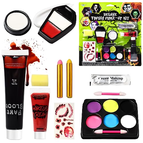 Schminke Halloween Make Up Set, Karneval Kinderschminke Theaterschminke Kunstblut Halloween Vampir Zombie Gesichts Make-up Sets für Erwachsene Kinder Faschingsschminke Karneval Cosplay Party von PATRICHOR