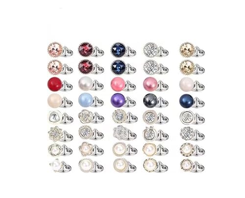 60 Stück Damen Hemd Brosche Knöpfe, Abnehmbar Knöpfe Ohne Nähen, Shirt Sicherheit Brosche Erhindert Unfallbelichtung, Unsichtbare Sicherheitsnadeln für Frauen Kleidung Strickjacke Kleid von PATRICKWHITE