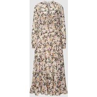 Patrizia Pepe Maxikleid mit floralem Muster Modell 'ABITO VOLUME' in Offwhite Melange, Größe 34 von PATRIZIA PEPE