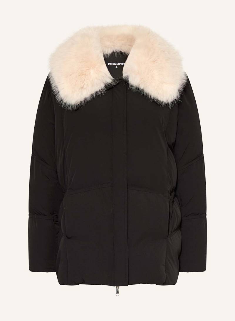 Patrizia Pepe Steppjacke Piumino Mit Kunstfell schwarz von PATRIZIA PEPE