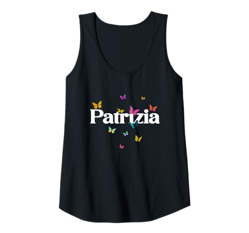Damen Patrizia - Schöner Mädchen Name mit bunten Schmetterlingen Tank Top von PATRIZIA Tochter Enkel Geburtstag Geschenkideen