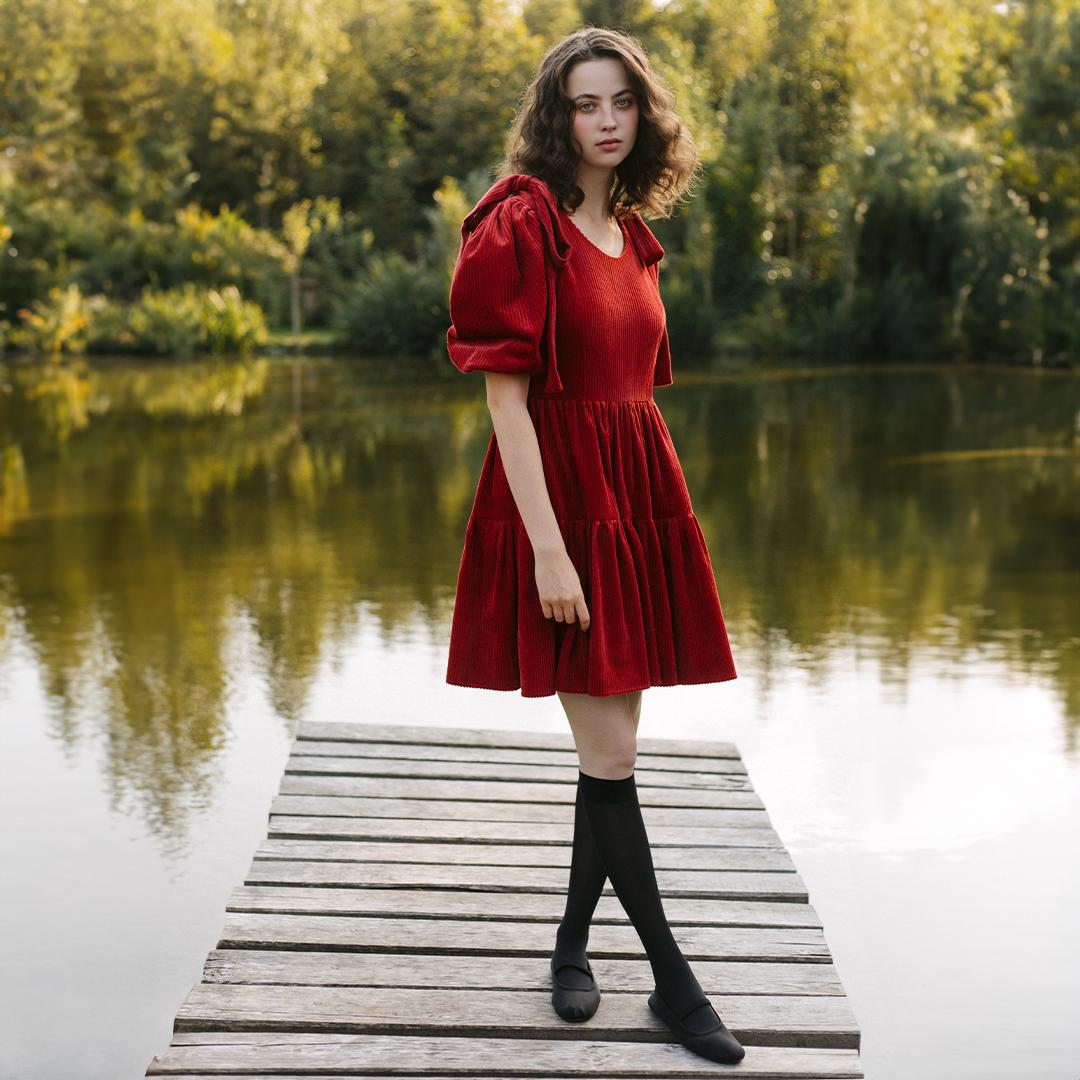 Rotes Frauen Kleid Mit Schleifen, Mini Kleid, Hochzeitsgast Outfit, Schickes Baumwollkleid, Herbst Outfit Idee Rotes Frauen Kleid Mit Schleifen, Mini Kleid, Hochzeitsgast Outfit, Schickes Baumwollkleid, Herbst Outfit Idee von PATSEGESTUDIO