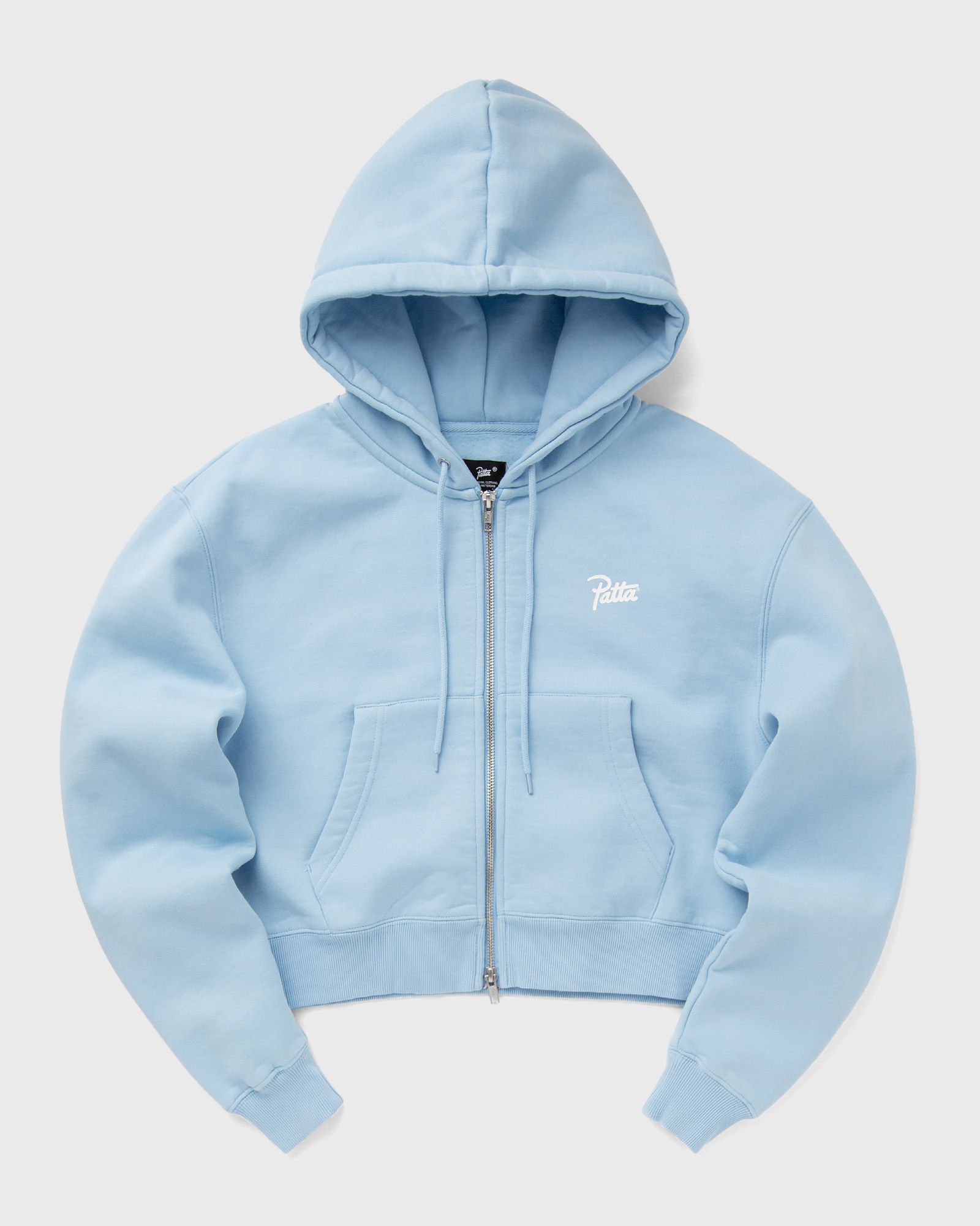 PATTA Basic Crop Zip Up Hooded Sweater women Hoodies|Zippers blue in Größe:L von PATTA