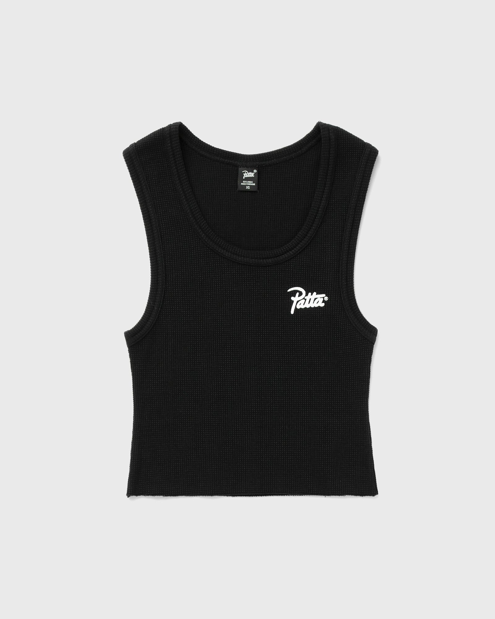 PATTA Cropped Waffle Tank Top women Tops & Tanks black in Größe:L von PATTA