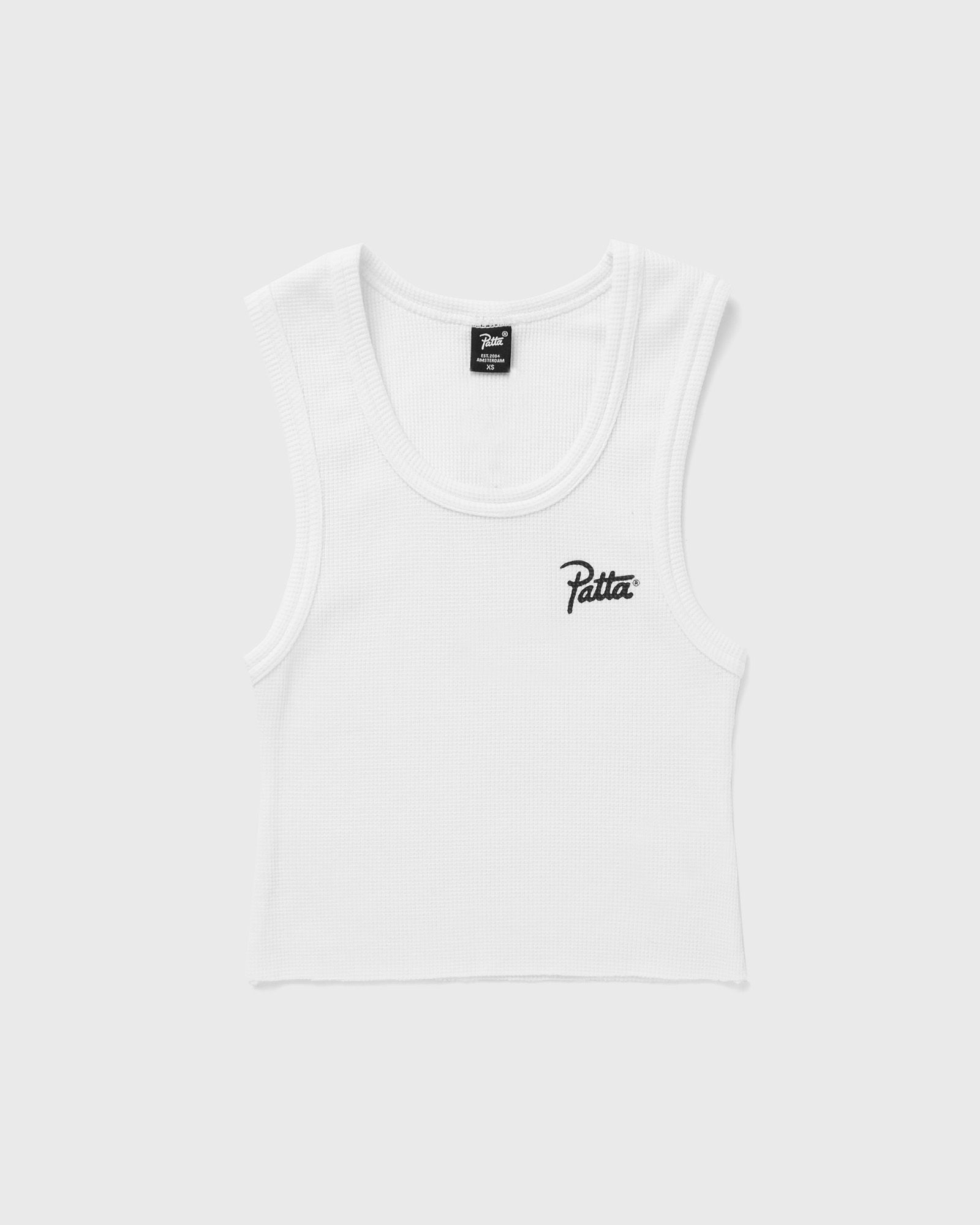 PATTA Cropped Waffle Tank Top women Tops & Tanks white in Größe:L von PATTA