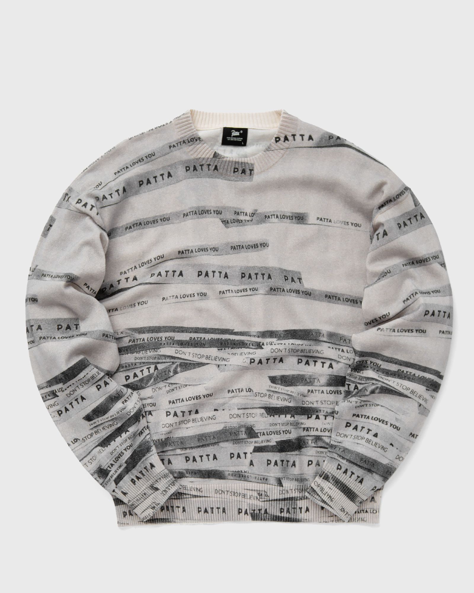 PATTA RIBBONS KNITTED LONGSLEEVE men Pullovers black|grey in Größe:L von PATTA