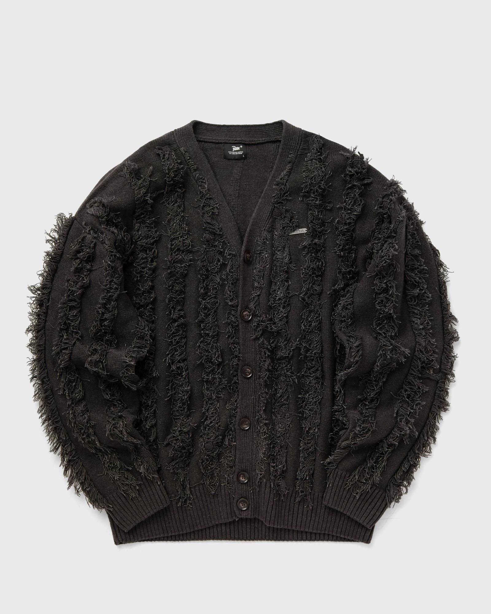 PATTA Fringed Knitted Cardigan men Pullovers black in Größe:XL von PATTA