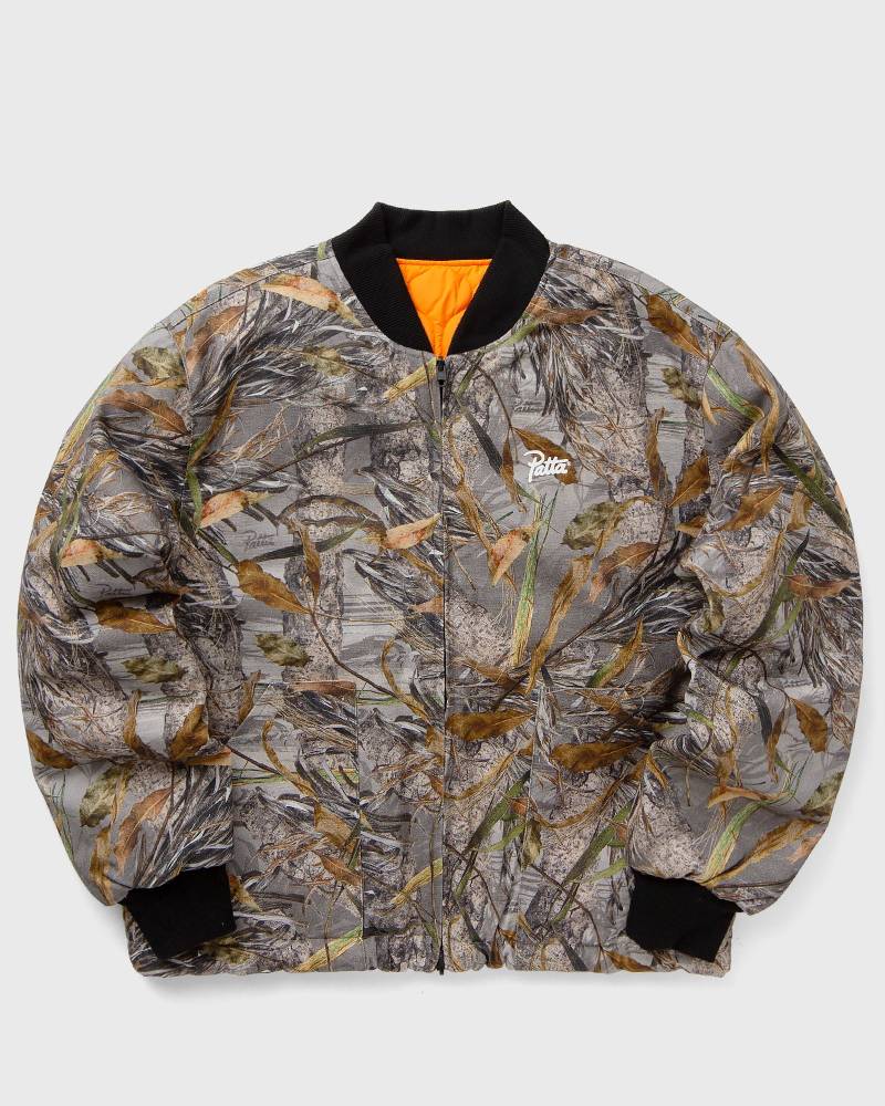 Patta Nature Print Reversible Canvas Bomber Jacket men Bomber Jackets multi|orange in Größe:L von PATTA