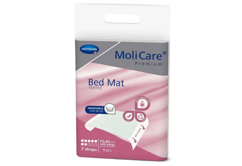 Inkontinenzauflage MoliCare® Premium Bed Mat Textile 7 Tropfen - 75x85 cm Flügel 1x1 Stüc PAUL HARTMANN AG von PAUL HARTMANN AG