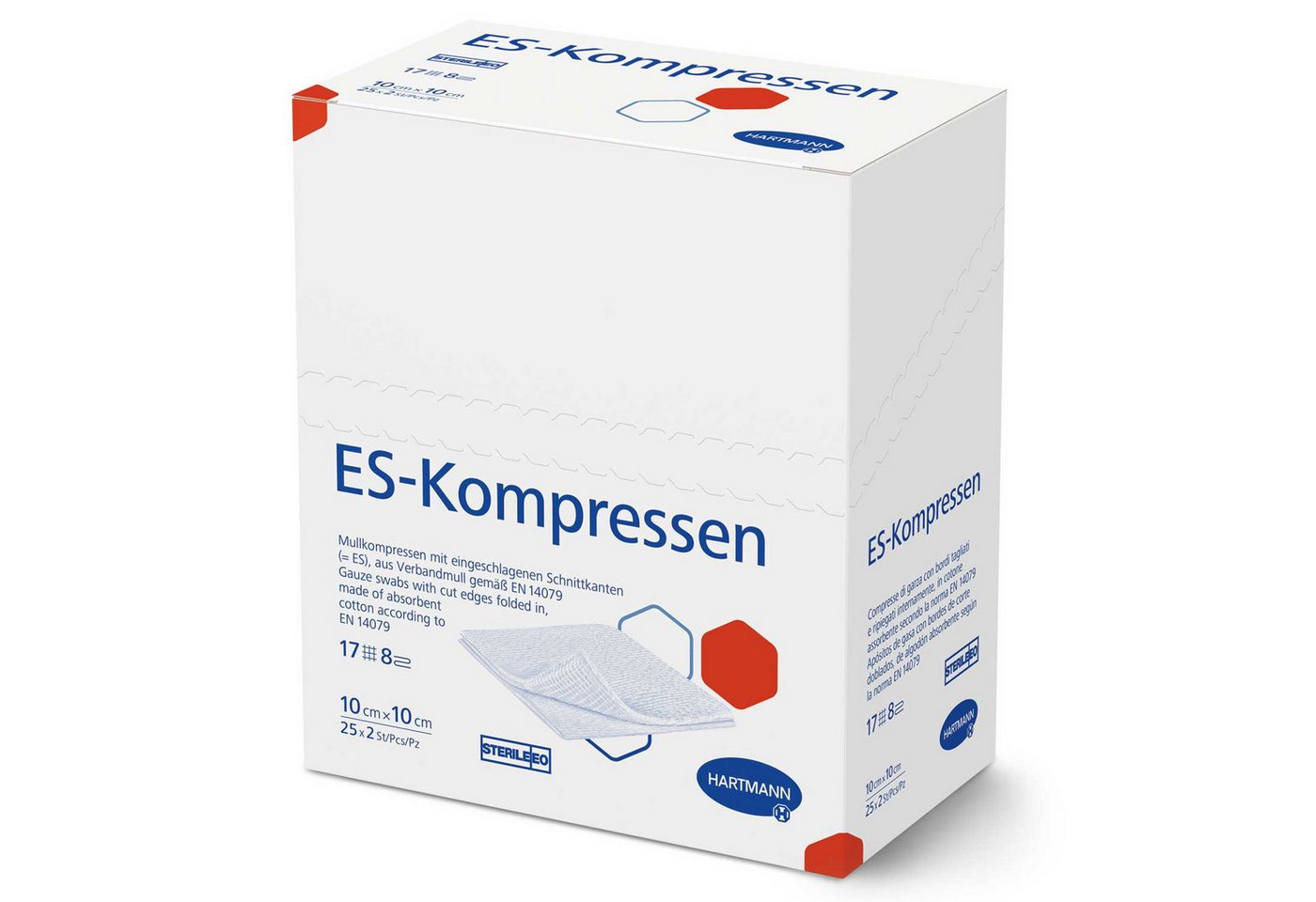 PAUL HARTMANN AG Erste-Hilfe-Set ES-Kompressen 10x10 cm steril 17-fädig 8-fach 2 Stück in Faltschachtel von PAUL HARTMANN AG