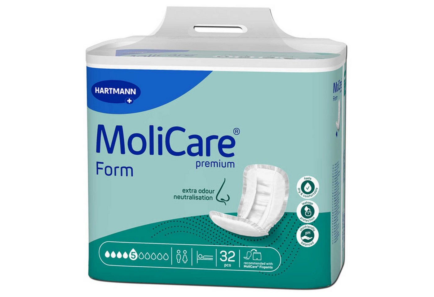 PAUL HARTMANN AG Inkontinenz-Einlage MoliCare® Premium Form - 5 Tropfen 1x32 Stück, 32-St. von PAUL HARTMANN AG