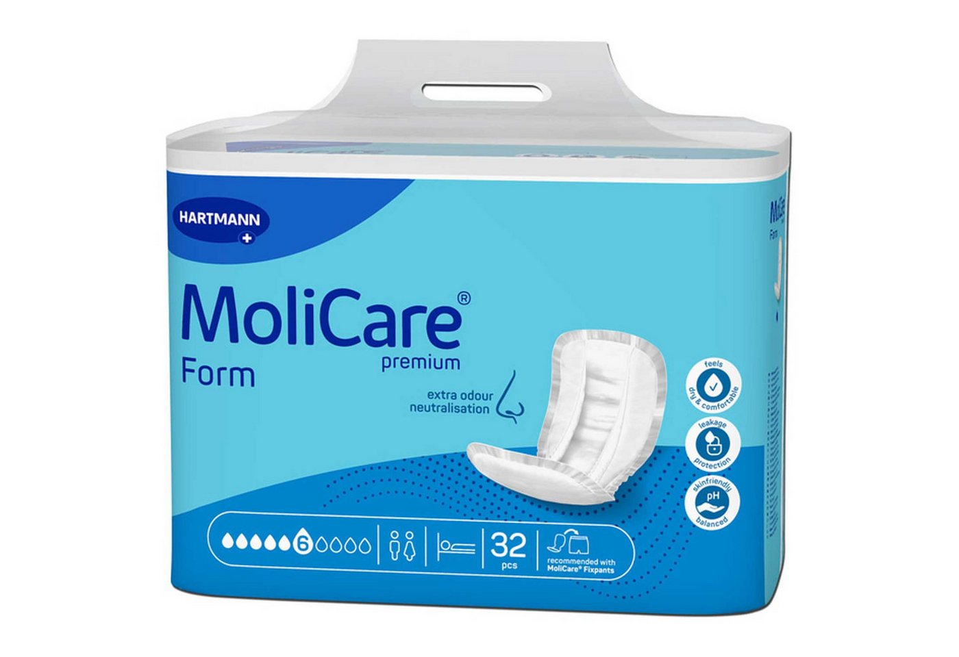 PAUL HARTMANN AG Inkontinenz-Einlage MoliCare® Premium Form - 6 Tropfen 1x32 Stück, 32-St. von PAUL HARTMANN AG
