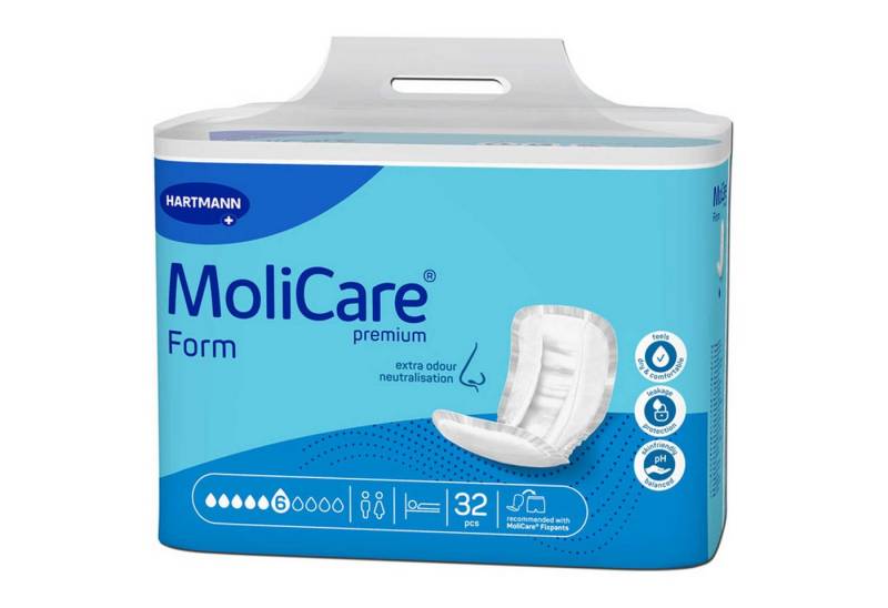 PAUL HARTMANN AG Inkontinenz-Einlage MoliCare® Premium Form - 6 Tropfen 1x32 Stück, 32-St. von PAUL HARTMANN AG