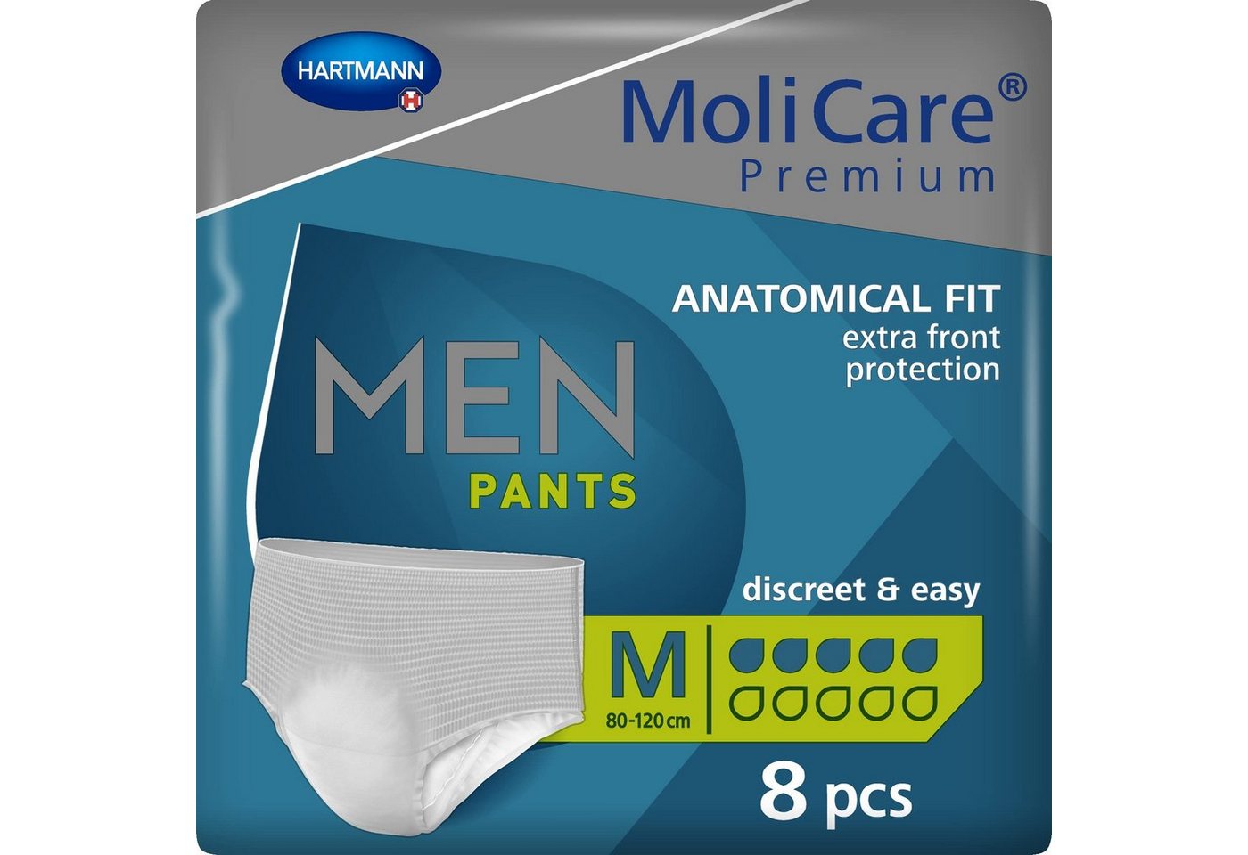 PAUL HARTMANN AG Inkontinenzslip MoliCare Premium Men Pants 5 Tropfen M, 8 Stück, Packung von PAUL HARTMANN AG