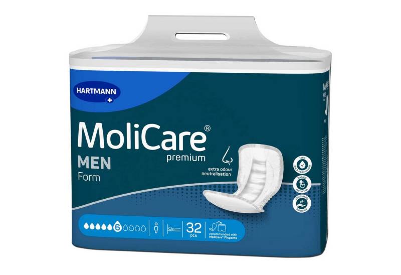 PAUL HARTMANN AG Inkontinenz-Einlage MoliCare® Premium Form - 6 Tropfen for Men 4 x 32 Stück, 128-St. von PAUL HARTMANN AG