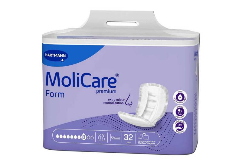 PAUL HARTMANN AG Inkontinenz-Einlage MoliCare® Premium Form - 8 Tropfen 1x32 Stück, 32-St. von PAUL HARTMANN AG