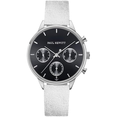 PAUL HEWITT Damenuhr Everpulse Silber Schwarz 38mm - Uhrenarmbandes Silberfarben von PAUL HEWITT