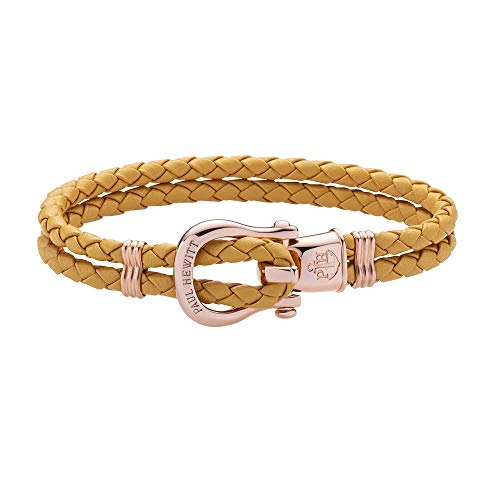 PAUL HEWITT Schäkel Armband Damen PHINITY - Leder Armband (Canary), Damen Armband mit Schäkel Verschluss aus IP-Edelstahl (Rosegold) von PAUL HEWITT