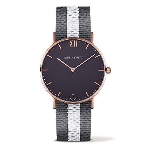Paul Hewitt Unisex Analog Quarz Uhr mit Nylon Armband PH-SA-R-St-B-GrW-20S von PAUL HEWITT