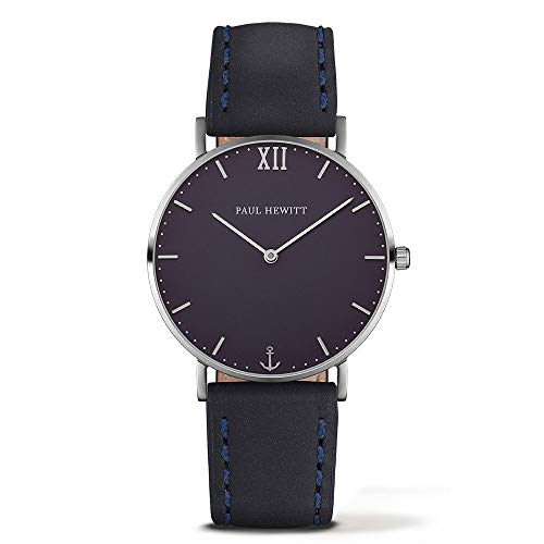 Watch Paul Hewitt Sailor Line Blue Lagoon Case 36mm Stainless Steel Leather Watchstrap Navy Blue 176mm PH-SA-S-SM-B-11S von PAUL HEWITT