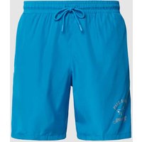 Paul & Shark Badehose mit Label-Print Modell 'Basic' in Royal, Größe 4XL von PAUL & SHARK