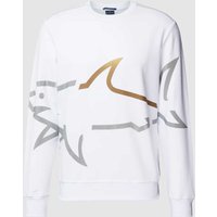 Paul & Shark Sweatshirt mit Logo-Print in Weiss, Größe XL von PAUL & SHARK
