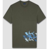 Paul & Shark T-Shirt aus Baumwolle mit Hai-Print in XXL von PAUL & SHARK
