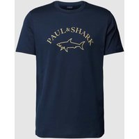 Paul & Shark T-Shirt mit Label-Print in Marine, Größe XXL von PAUL & SHARK