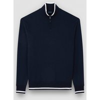 Paul & Shark Waschbarer Strick-Troyer aus Schurwolle mit Kontrastbündchen in M von PAUL & SHARK