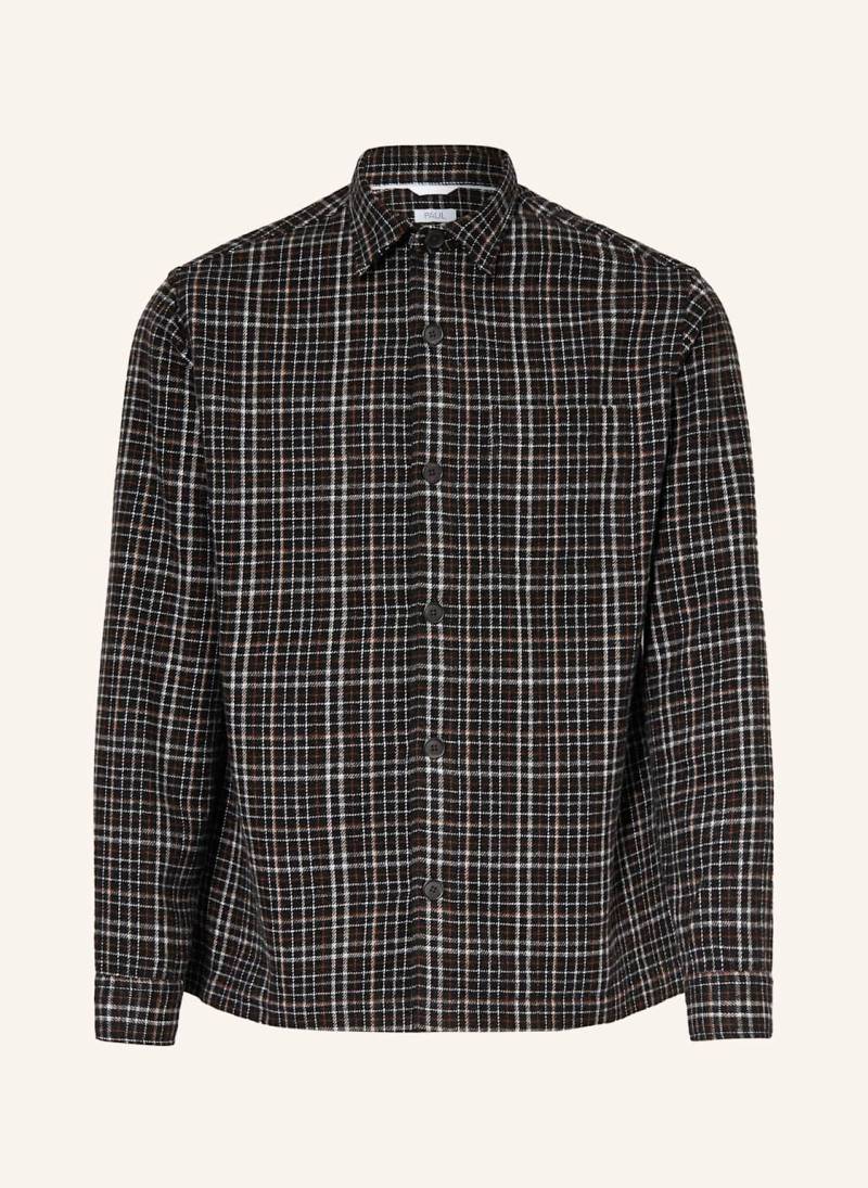 Paul Flanell-Overshirt schwarz von PAUL