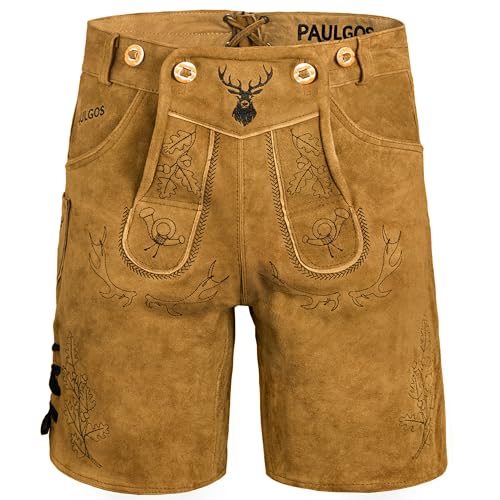 Herren Trachten Lederhose HK5 + Träger, Echtes Leder, Größe 58, Hellbraun Herren Trachten Lederhose HK5 + Träger, Echtes Leder, Größe 58, Hellbraun von PAULGOS