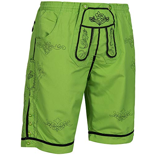 PAULGOS Herren Badehose Badeshorts Optik Trachten Lederhose in 4 Farben Gr. S-5XL (XS, Grün) von PAULGOS