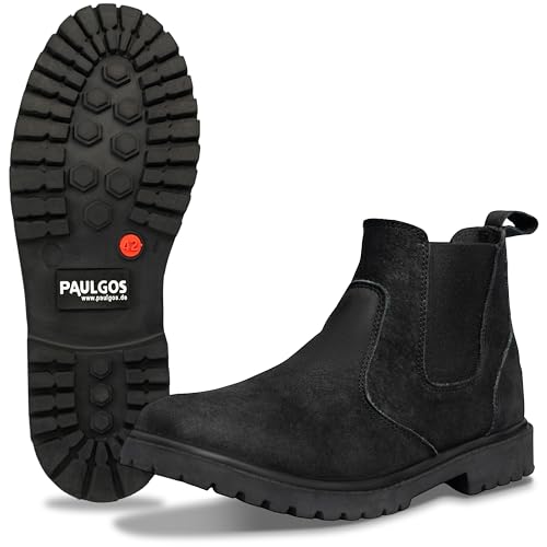 PAULGOS Herren Chelsea Boots, Stiefeletten Größe 42, schwarz von PAULGOS