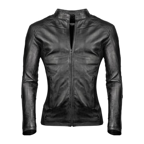PAULGOS Herren Lederjacke Echtes Leder Jacke Echtleder Übergangsjacke Fashion in 5 Farben Gr. S-7XL Design 3 (Schwarz, 7XL) von PAULGOS