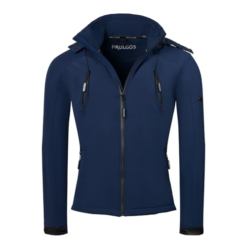 PAULGOS Herren Softshell Jacke Outdoor Funktionsjacke Freizeitjacke, Größe 3XL, Naviblau von PAULGOS