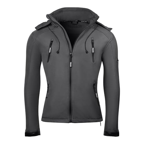 PAULGOS Herren Softshell Jacke Outdoor Funktionsjacke Freizeitjacke, Größe S, Dunkelgrau von PAULGOS