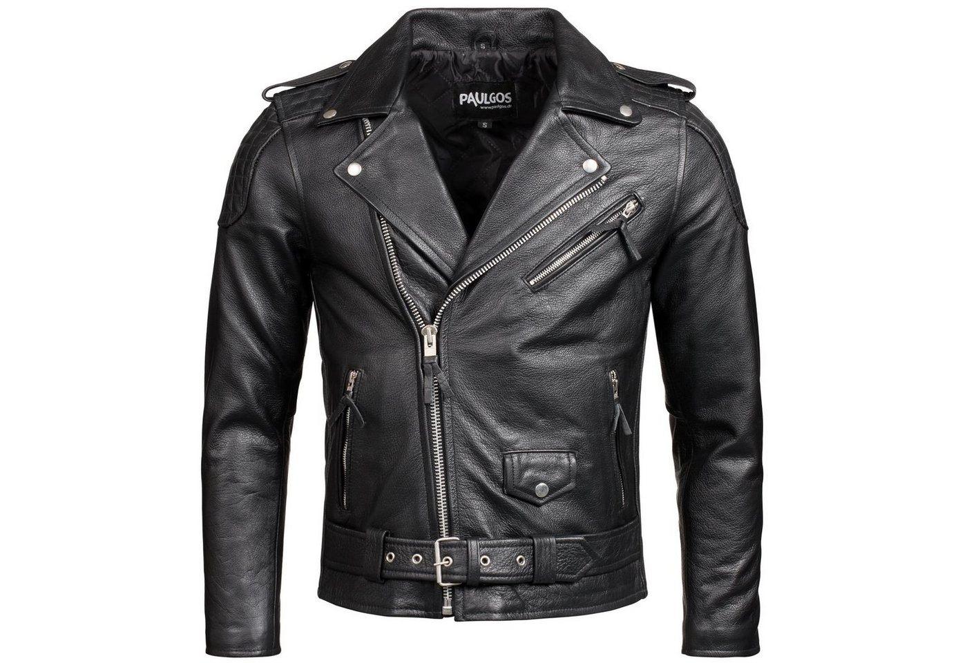 PAULGOS Lederjacke Herren Biker Jacke Motorradjacke Motorrad 100% Echtleder von PAULGOS