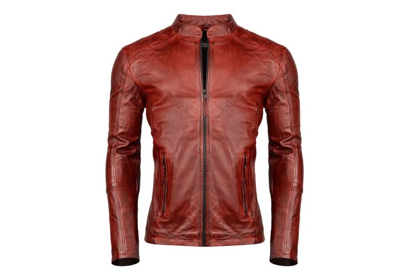 PAULGOS Lederjacke Herren Jacke Übergangsjacke Biker Look 100% Echtleder D3 von PAULGOS