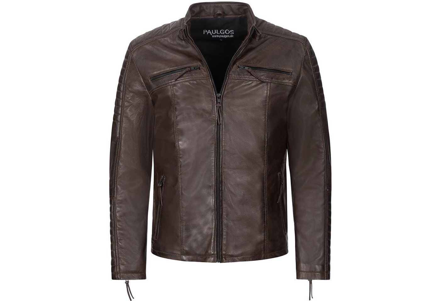 PAULGOS Lederjacke Herren Jacke Übergangsjacke Biker Look 100% Echtleder D1 von PAULGOS