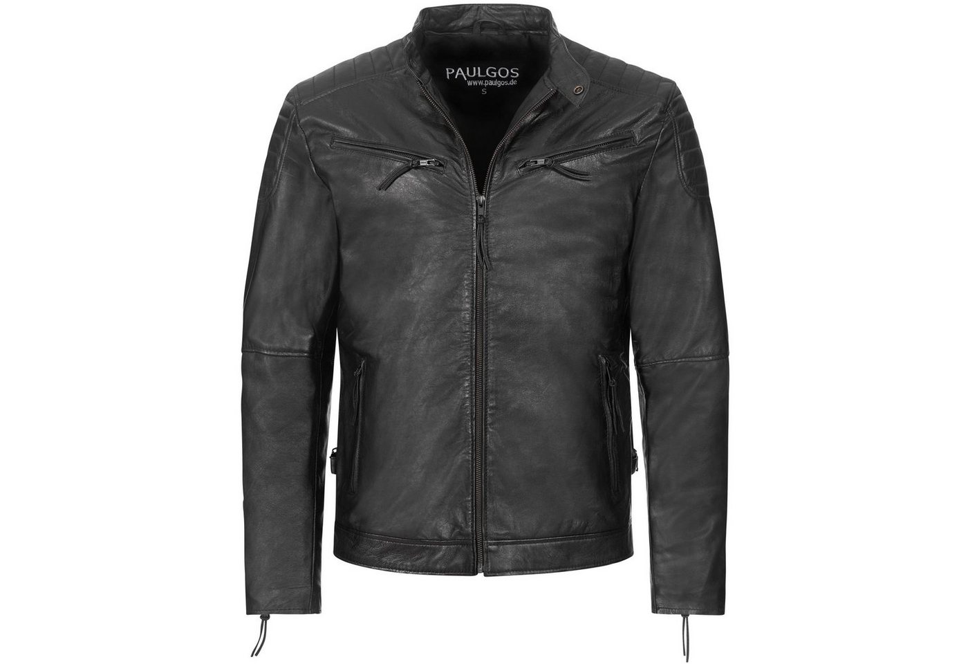 PAULGOS Lederjacke Herren Jacke Übergangsjacke Biker Look 100% Echtleder D2 von PAULGOS