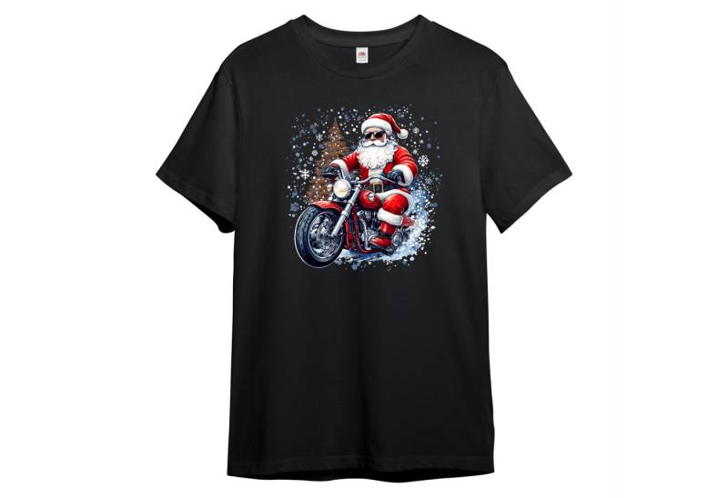 PAULGOS Print-Shirt Herren T-Shirt "Biker Santa" von PAULGOS