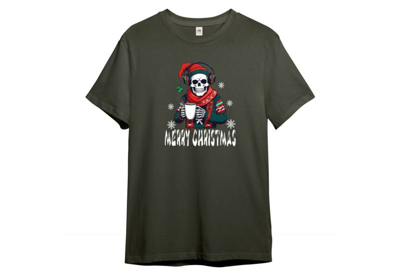 PAULGOS Print-Shirt Herren T-Shirt "Skelett Musik und Kaffee Modell 2" von PAULGOS