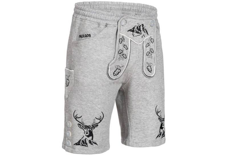 PAULGOS Trachtenhose Herren Jogginghose Design Lederhose Kurz Sweathose Bermuda Shorts JOK4 von PAULGOS