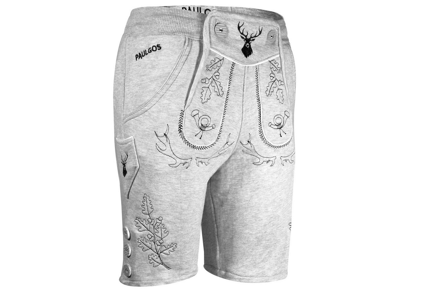PAULGOS Trachtenhose Herren Jogginghose Design Lederhose Kurz Sweathose Bermuda Shorts JOK5 von PAULGOS