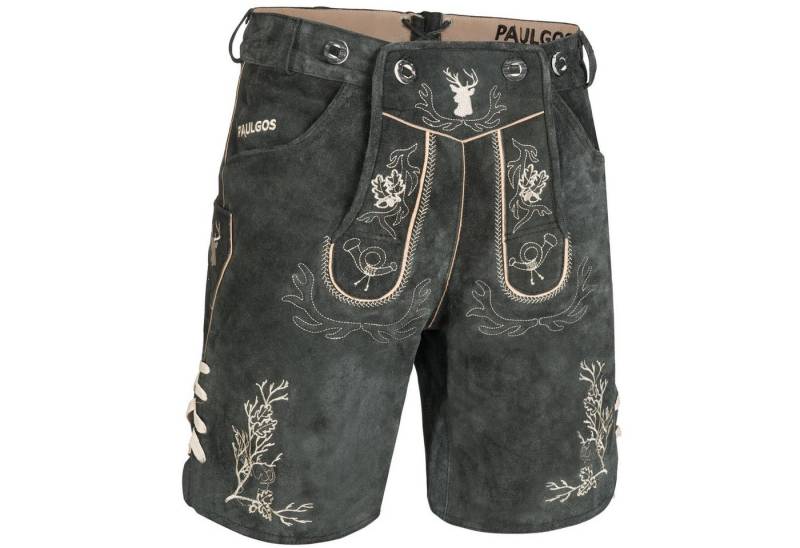 PAULGOS Trachtenhose Herren Lederhose Kurz mit Trägern 100% Echtleder - HK3 von PAULGOS