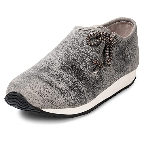 PAULGOS Herren Sneaker Echtes Leder Freizeitschuhe Optik Trachtenschuhe Haferlschuhe Haferl in 3 Farben Gr. 39-47 (Mitternachtsgrau, 39) von PAULGOS