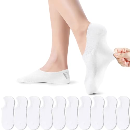 PAUNEW Sneaker Socken Damen Herren Sportsocken für Damen Füsslinge 10 Paar Füßlinge Footies Unsichtbare No Show Socken Großes Silikonpad Sport Verhindert Verrutschen von PAUNEW