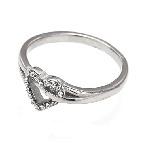 PAURO Damen Edelstahl Einfaches Temperament Elegant Trend Licht Luxus Ring Silber Style A Größe 62 (19.7) von PAURO